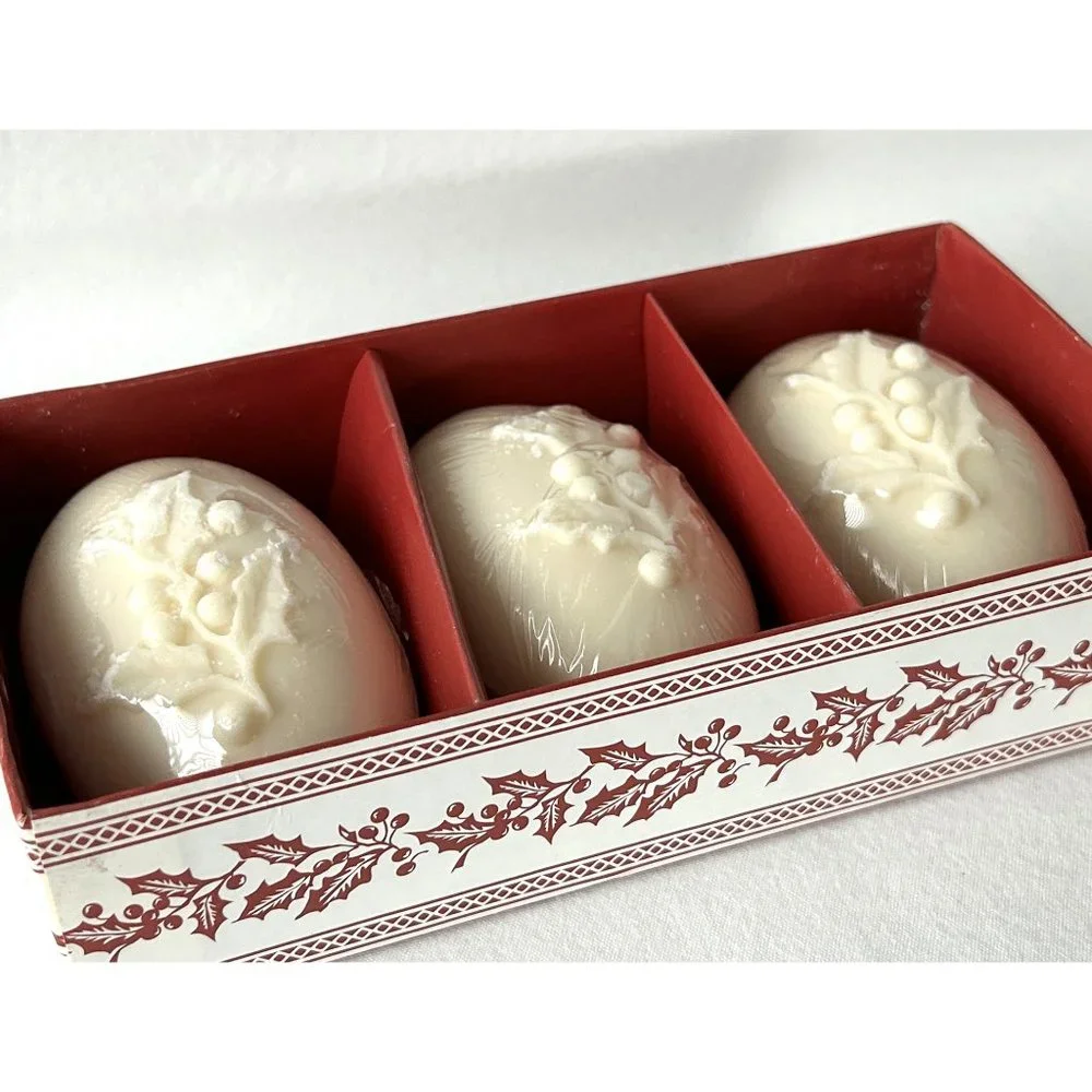 RESTORATION HARDWARE Winterberry Soaps ~ 3 Piece Soap Box Set Made in Portugal